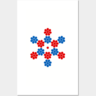 Democracy Daisy - red, white & blue Posters and Art